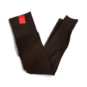 SPANX Seamless Side-Zip Dark Brown Leggings - Size 1X - NWT
